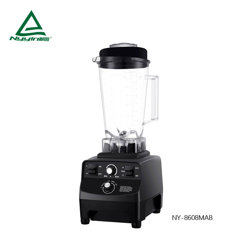 Ice Blender with 2.0L Unbreakable Tritan jar, Safety Switch, Speed Knob and Function Knob of 4 Pre-programmed settings: Smoothie, Juice, Grind, Jam 1500W  NY-8608MXB