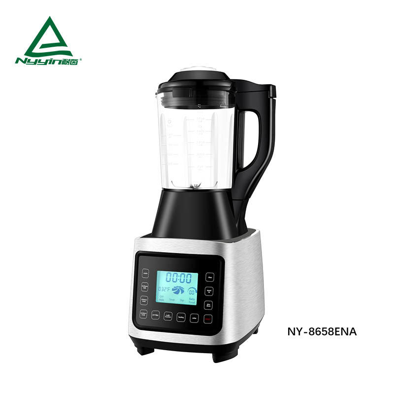 Motor power, 800W heater power quiet soup maker Soup maket with 1.75L High borosilicate glass jar, LCD display, Touch control, 6 pre-programmed presets, Aluminum die cast housing 2000W 1400W NY-8658EXA